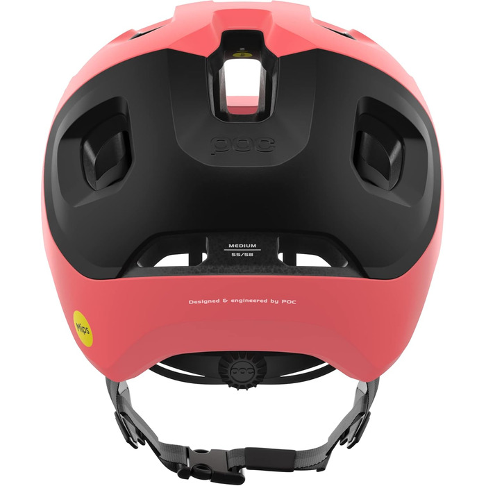 Велошолом POC Axion Race MIPS для трейлу, з технологією MIPS Integra, регульований, розмір L (59-62 см), колір кораловий/чорний матовий
