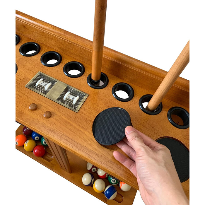 Стенд для зберігання 9 київ для більярдного столу Boden з аксесуарами, лічильник, класичний дуб, масив дерева