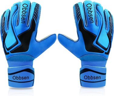 Воротарські рукавиці JOYJ з FingerSave, дитячі унісекс, для футболу, з супер-зчепленням та товстим латексом, для дітей, підлітків та дорослих, сині