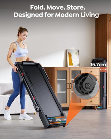 Бігова доріжка для дому Laufband з нахилом 0-15%, 3.0HP, складна, з динаміками, до 136 кг, розмір 137x72x13 см