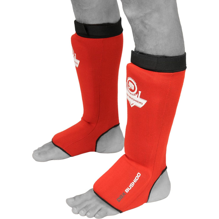 Захист гомілки DBX Bushido Sport Flexibler для тайського боксу, MMA та кікбоксингу, розмір M, червоний