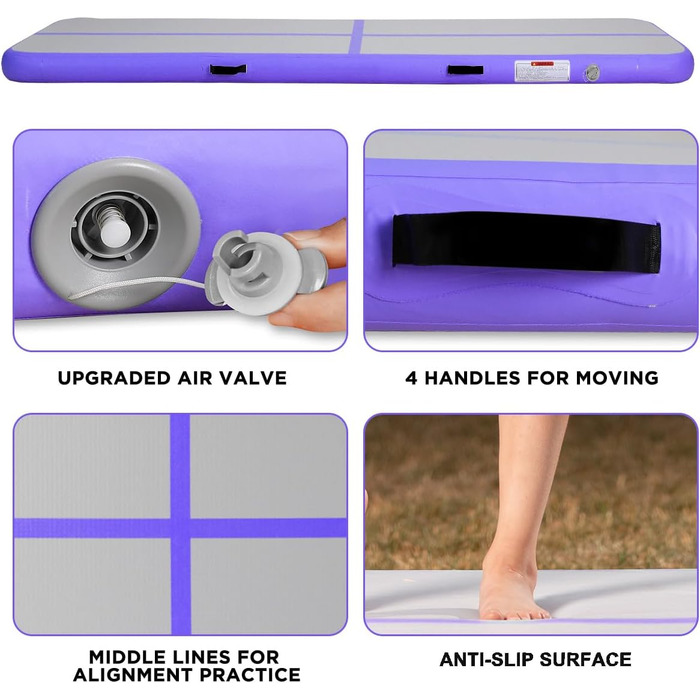 Надувна гімнастична матка для фітнесу, йоги та тренувань - 20 см, 2/3/4/5/6 м