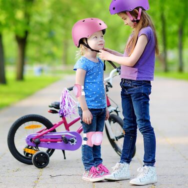 Набір захисту Kinder: наколінники та шолом для дітей 3-10 років (фіолетовий)