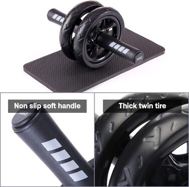 Ролер для пресу з товстою килимком для колін та комфортними ручками для ефективних тренувань вдома