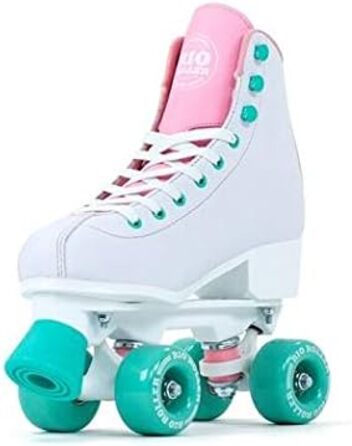 Роликові ковзани Rio Roller Flora Artist для хлопчиків, 4 колеса, білий колір з квітковим дизайном, розмір 38