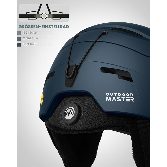 Комплект для гірських лиж та сноуборду Outdooraster ELK: захисний шолом IPS та гірськолижні окуляри OTG
