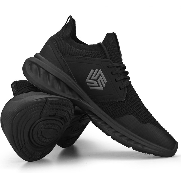 Чоловічі кросівки для бігу та занять спортом: біг, теніс, фітнес, повсякденне носіння. Розмір 40 EU, чорний колір. Легкі, дихаючі, для активного відпочинку та занять спортом.