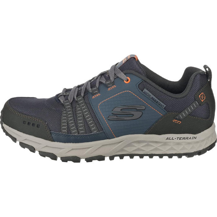 Чоловічі кросівки Skechers Escape Plan Navy Leather Mesh Orange Trim, 48.5 EU