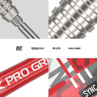 Дротики Target Sync 80% вольфрамові Swiss Point для дартсу, набір сталевих дротиків