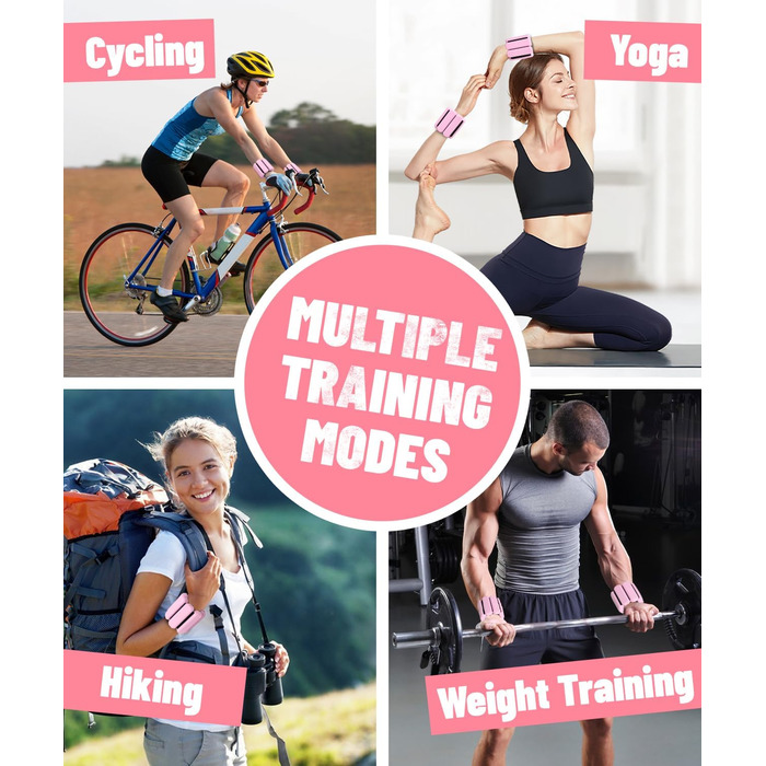 Регульовані вантажні манжети на зап'ястя (2 шт, по 0,45 кг) для йоги, танців, пілатесу, кардіо, аеробіки, ходьби - зелений (рожевий)