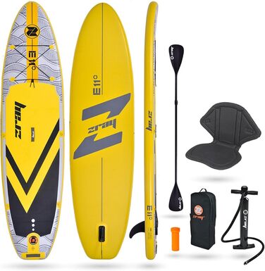 Надувна SUP-дошка Zray Evasion E11 Combo, 335 см, трансформується у каяк, жовто-сіра, для дорослих