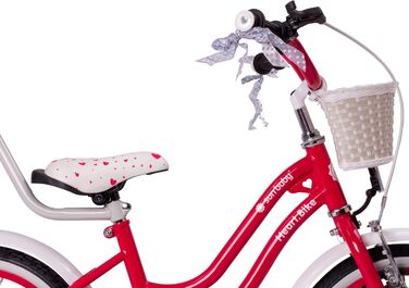 Дитяче велосипед Sun Baby Heart Bike 12/14/16 дюймів, знімний ручка-штовхач, для дівчаток 2-6 років (полуниця, 14 дюймів)
