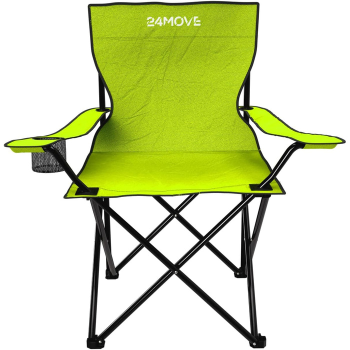 Складний стілець 24MOVE® для риболовлі, кемпінгу та відпочинку на природі - рибальський стілець, туристичний стілець, садова меблі, зелений