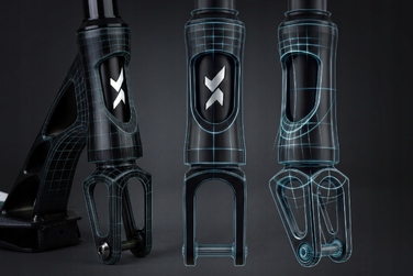 Трюковий самокат SOKE XTR, чорний-бірюзовий