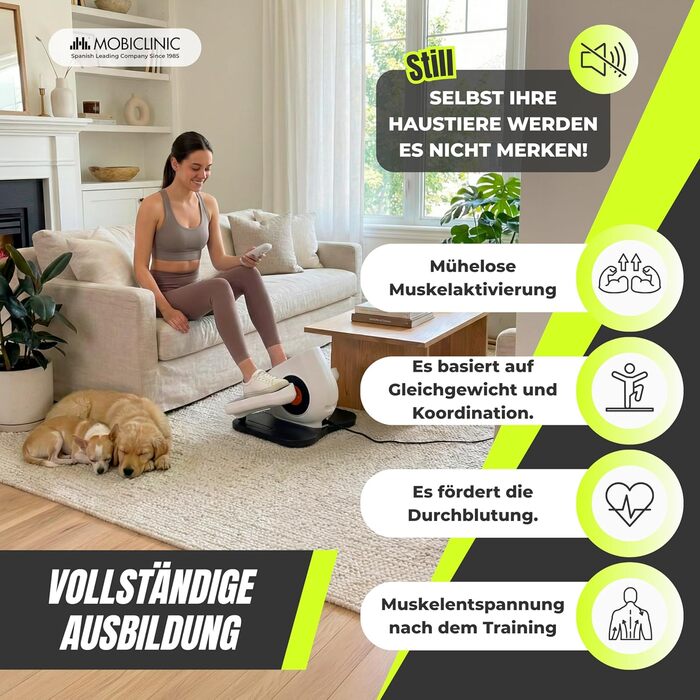 Еліптичний тренажер Mobiclinic Mini Elektro: LED-дисплей, 10 рівнів, пульт, для дому та офісу