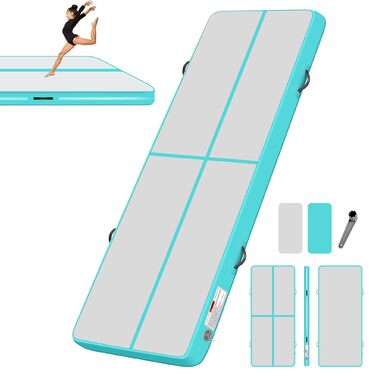 Гимнастичний надувний мат BPB для тамблінгу з електричним насосом, 300x100x10 см — повітряний тренажер для гімнастики, йоги, пілатесу та бойових мистецтв