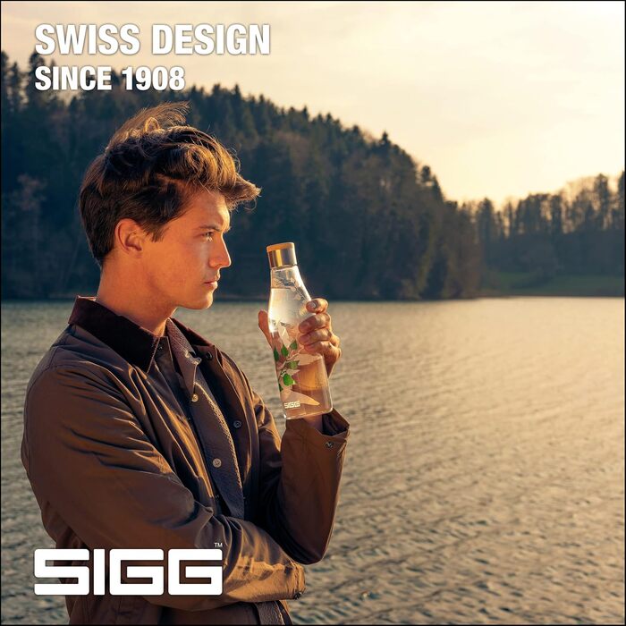 Пляшка для води SIGG Metis Sumatra 0.6 л, скляна, термостійка, без пластику та BPA, герметична, колекція One Tree Planted Birds