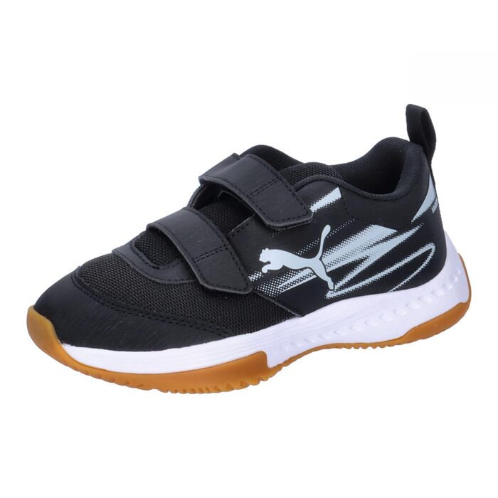 Дитячі унісекс кросівки Puma Varion II V Jr для залу (Indoor Court), чорні з сірим, розмір 35 EU