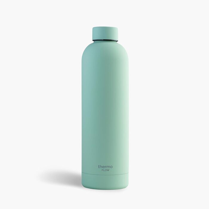 Термос-пляшка з нержавіючої сталі Thermo Flow 750 мл, BPA-free, герметична, для газованої води, дітей, спорту, школи, м'ятна