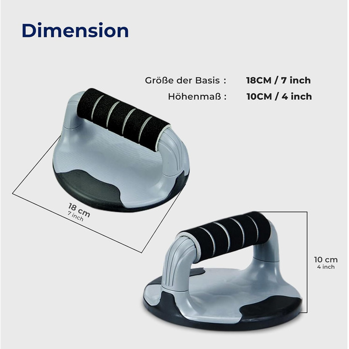 Стойка для віджимань ResultSport Power-Push-Up з м'якими ручками (чорний) для чоловіків та жінок, тренування грудей