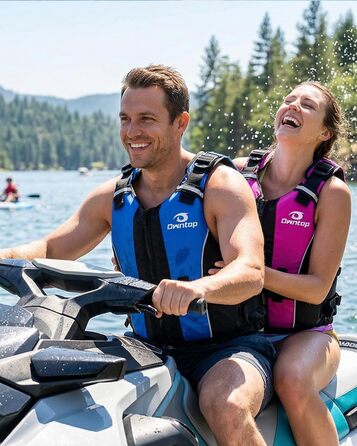 Owntop Плавуча жилетка для дорослих, шкарпеткова жилетка з піни з ремінцем на кроці та внутрішньою кишенею, унісекс, для SUP, каякінгу, риболовлі, вітрильного спорту, каное (XS-S, Рожева)