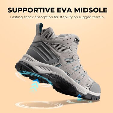 Черевики для трекінгу жіночі NORTIV 8, 40 EU, світло-сірий