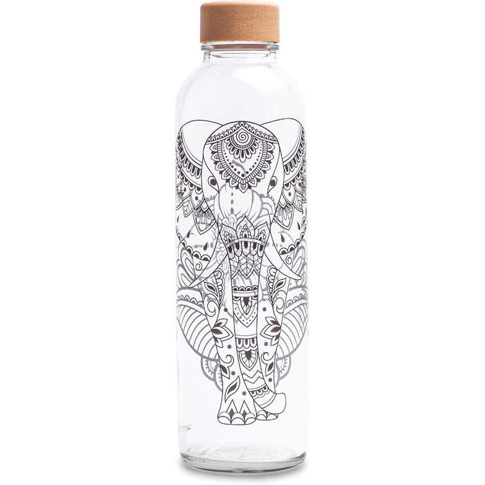 Скляна пляшка для води Carrybottles Elephant 0,7 л, спортивна, BPA-free, герметична, для газованих напоїв, зроблено в Німеччині