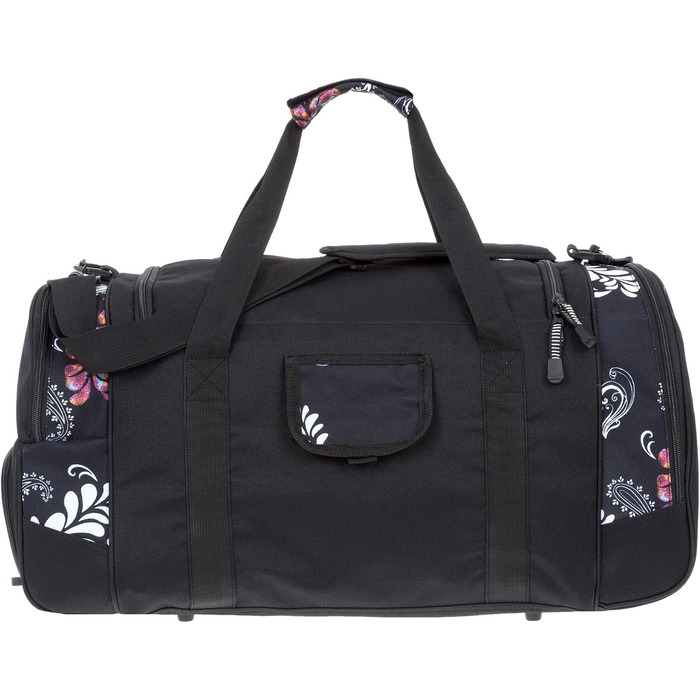 Спортивна сумка ALESSANDRO ELEPHANT Mate 55 см, 45 л, чорний з білим орнаментом, для фітнесу та подорожей