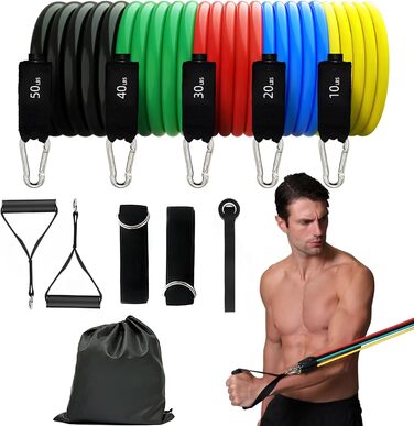 Набір фітнес-резинок Resistance Bands, 5 еластичних стрічок для домашніх тренувань, універсальні гумові еспандери для спорту