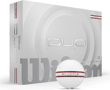 Гольф м'ячі Wilson Duo Soft, білі/червоні