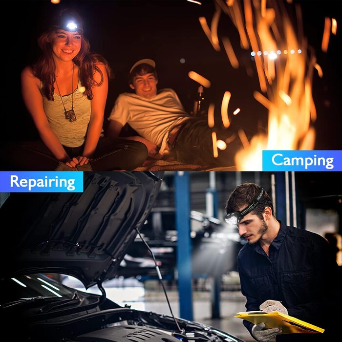 LED налобний ліхтар Lsnisni 2000 люменів (2 шт./1 шт.), 6 режимів, водонепроникний IPX5, з акумулятором для кемпінгу, бігу, риболовлі, дітей та дорослих