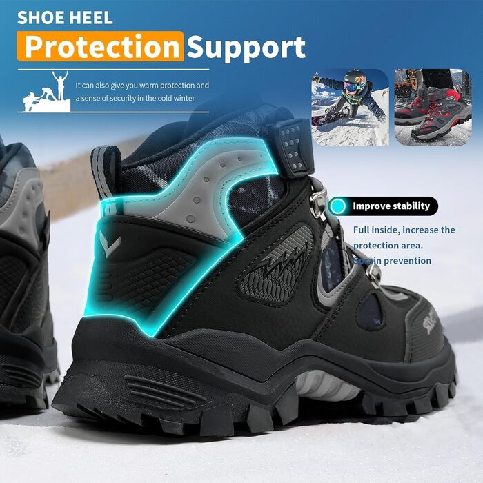 Дитячі зимові черевики Elaphurus: теплі, зручні для ходьби та трекінгу (40 EU, камуфляж чорний)