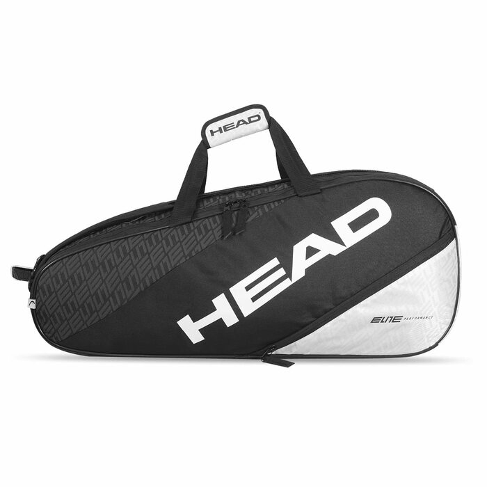 Тенісна сумка HEAD Elite 9R Supercombi Unisex чорно-біла - професійна для ракет та аксесуарів