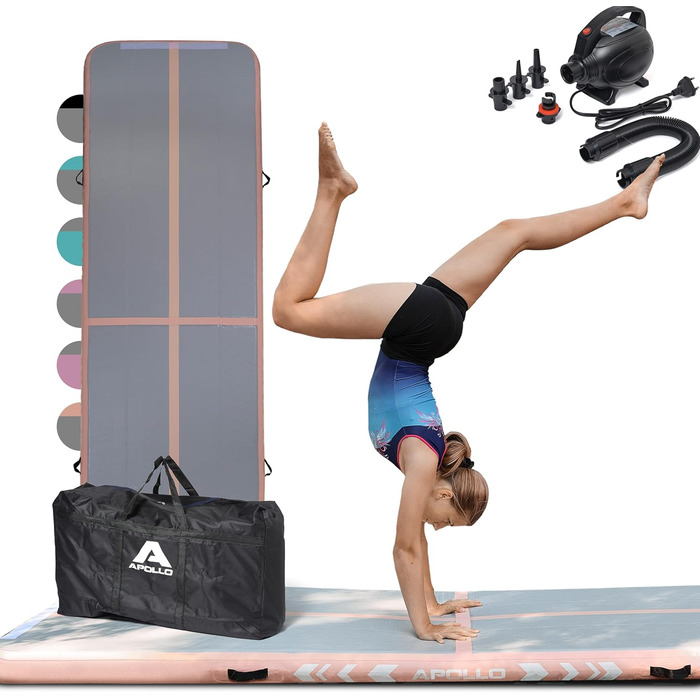 Надувний гімнастичний мат Apollo Air Mat Pro 3м/4м для дорослих і дітей, домашній і вуличний аеромат для тренувань, акробатики, тумблінгу