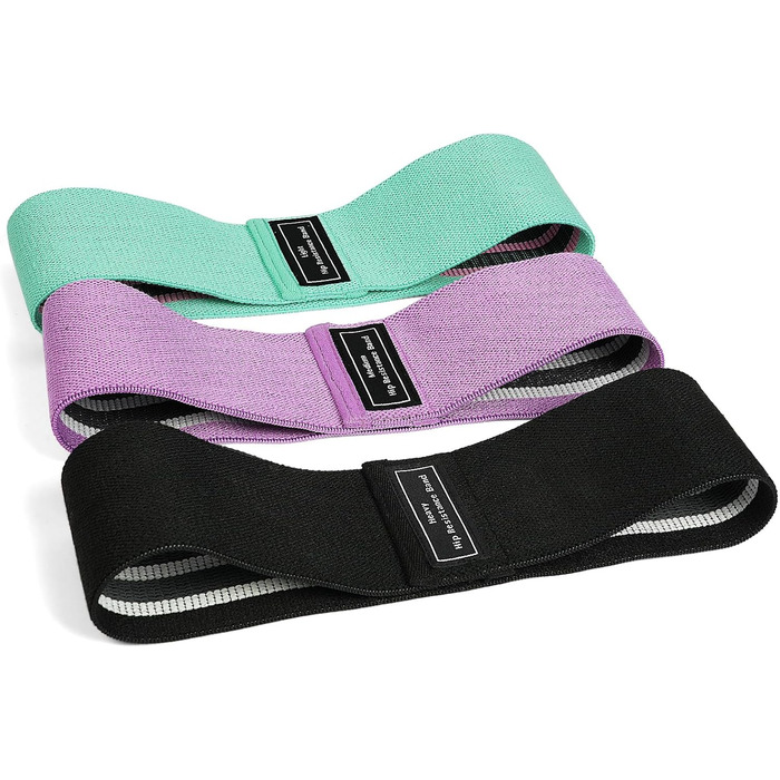 Фітнес-резинки Flintronic для стегон та сідниць: набір для йоги, пілатесу та силових тренувань (B-Чорний+Lila+Зелений)