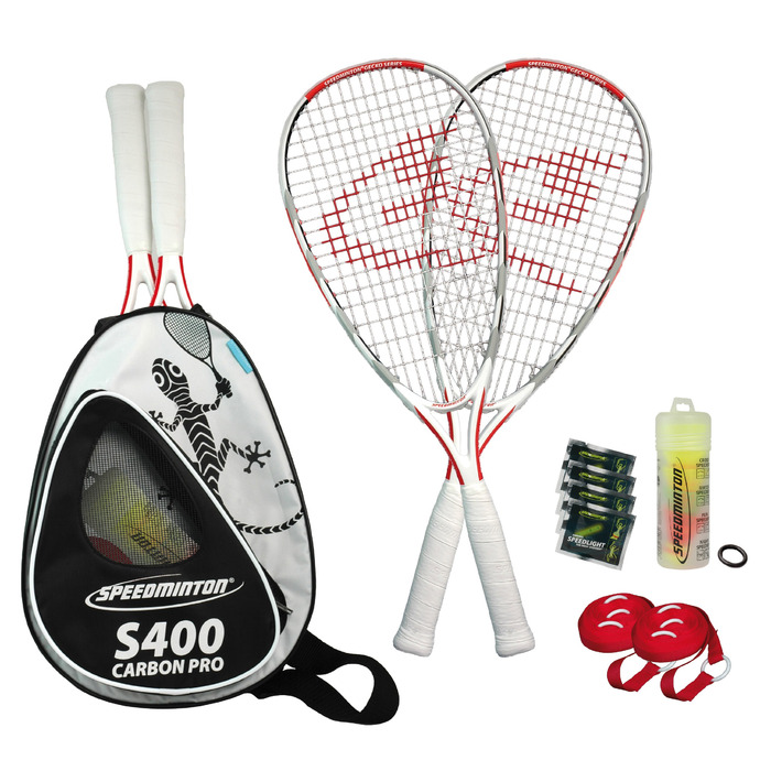 Speedminton Set S400 2013: Комплект для шпелека, срібно-червоно-чорний, 400091