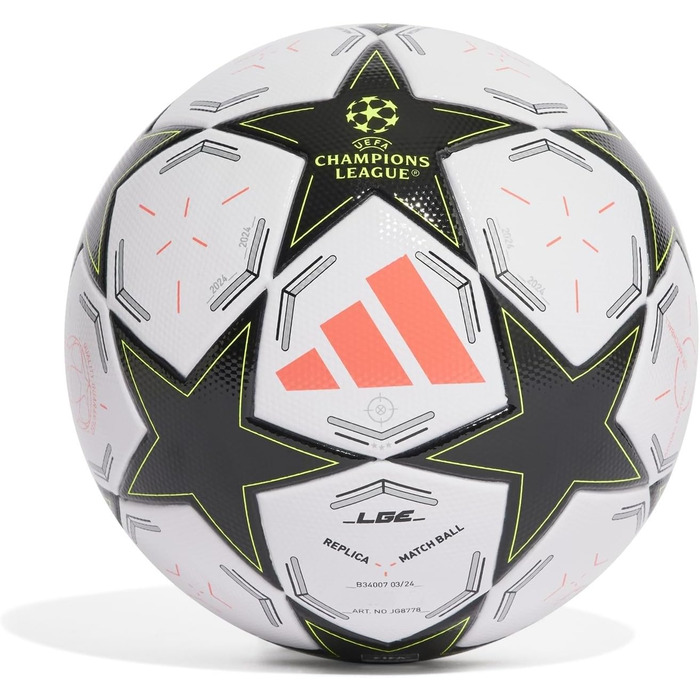 Футбольний м’яч Adidas UEFA Champions League, розмір 5, білий, сертифікат FIFA, у коробці, універсальний