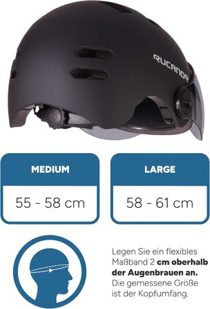 Велошолом Rucanor Sprint, регульований, легкий, чорний, розмір M/L, сертифікати EN 1078 та NTA 8776, для велосипеда, електросамоката, спід-педелеку