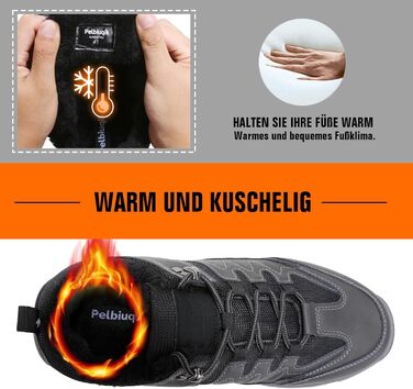 Черевики для туризму чоловічі зимові утеплені, трекінгові черевики, зимові черевики, неслизькі, легкі, черевики для хайкінгу, зручні зимові черевики, альпіністські черевики, водонепроникні черевики для хайкінгу, outdoor черевики (Сірий, 41 EU)