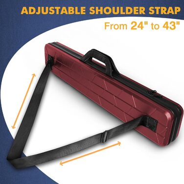 Чохол для більярдного кия Pool-Queue-Tasche: міцний кейс на 10 київ з м'якою шкіряною ручкою та плечовим ременем, для перенесення, чоловічий, однотонний (Getaway Solids)