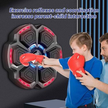 Музична боксерська машина Eznaobo з LED-підсвіткою та Bluetooth, 9 режимів, USB-зарядка, для дітей та дорослих