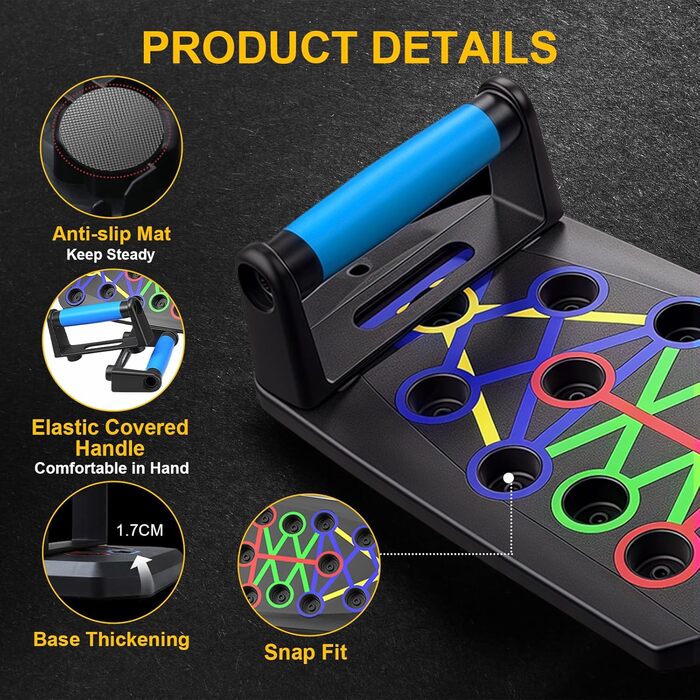 Flintronic Тренажер для віджимань 28 в 1: Фитнес-дошка для всього тіла, компактна та портативна