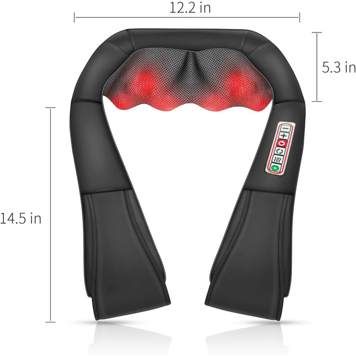 Електричний масажер для шиї та спини з підігрівом, Shiatsu 3D масаж, для тіла, ніг, подарунок