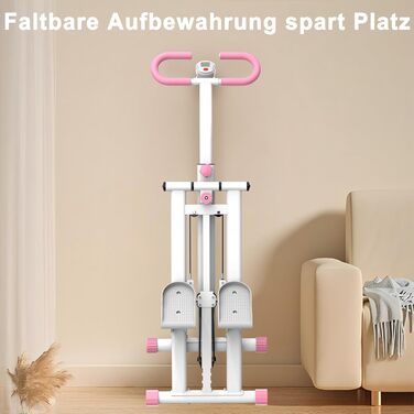 Сходи-степер з регульованим опором для дому – тренажер для кардіотренувань з LCD-дисплеєм та компактним дизайном | Ідеальний для домашнього спортзалу, квартири та офісу (Білий)