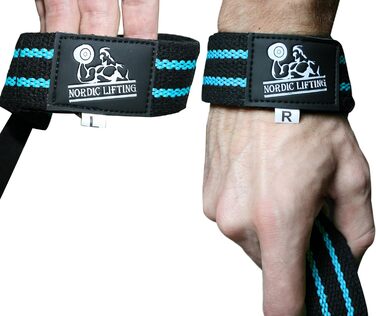Ремні для підйому ваги Nordic Lifting для пауерліфтингу та важкої атлетики (2 пари/4 шт), Aqua Blue & Camo Grey — преміум підтримка для чоловіків та жінок