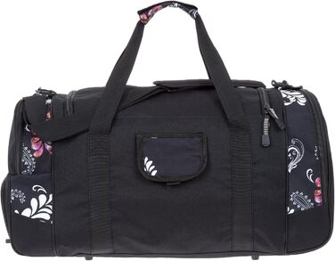 Спортивна сумка ALESSANDRO ELEPHANT Mate 55 см, 45 л, чорний з білим орнаментом, для фітнесу та подорожей