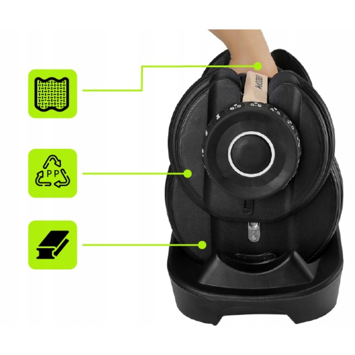 Регульовані гумовані гантелі Urbogym 1 x 24 кг