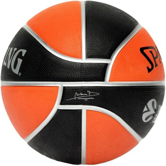 Баскетбольний м'яч Spalding Euroleague Varsity TF-150 розмір 7, чорний/помаранчевий, для дорослих, унісекс