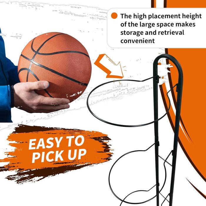 Стійка для м'ячів 5-ти ярусна: волейбол, футбол, баскетбол - металева стійка для зберігання м'ячів у спортзалі, гаражі