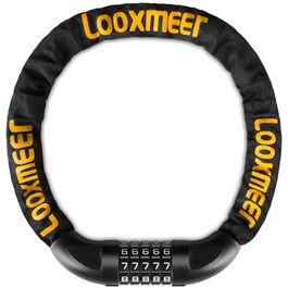 Замки для велосипедів: надійний велозамок з кодовим замком, 90 см, рівень безпеки 8, 5-значний код, для велосипеда, мотоцикла, ролера, дверей (чорний та жовтий)